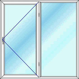 قیمت پنجره دو جداره یو پی وی سی با ابعاد فرضی فریم باز سازی دو لنگه