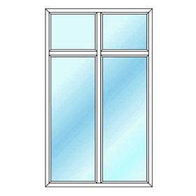 قیمت پنجره دو جداره UPVC فریم باز سازی دو لنگه ثابت با کتیبه