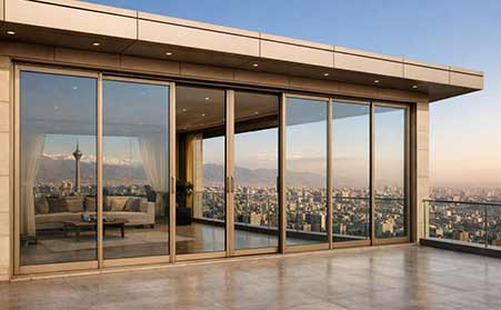  پنجره دو جداره آلومینیومی اسلایدینگ